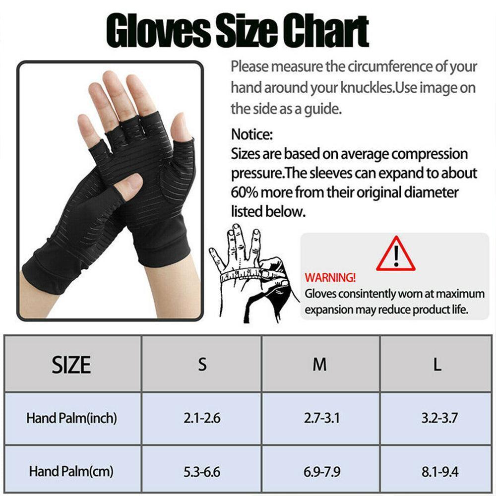 Compression Arthritis Glove Unisex Joint Pain Relief Half Finger Brace - Dealslust