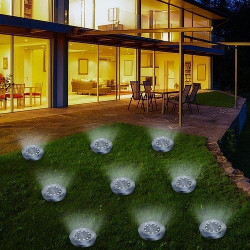 4/8 LEDs Solar Powered Buried Light Outdoor Pathway Garden Decking - Dealslust