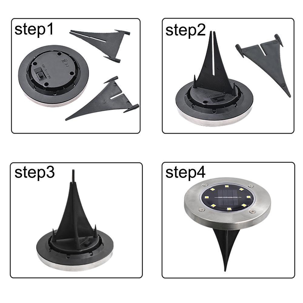 4/8 LEDs Solar Powered Buried Light Outdoor Pathway Garden Decking - Dealslust