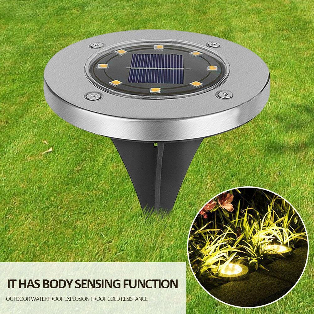 4/8 LEDs Solar Powered Buried Light Outdoor Pathway Garden Decking - Dealslust