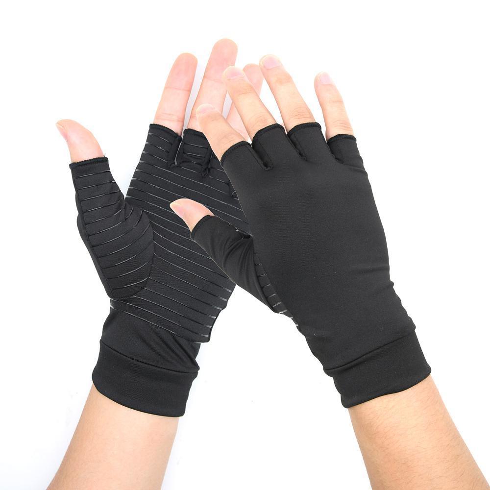 Compression Arthritis Glove Unisex Joint Pain Relief Half Finger Brace - Dealslust