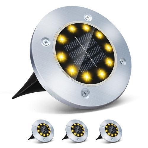 4/8 LEDs Solar Powered Buried Light Outdoor Pathway Garden Decking - Dealslust