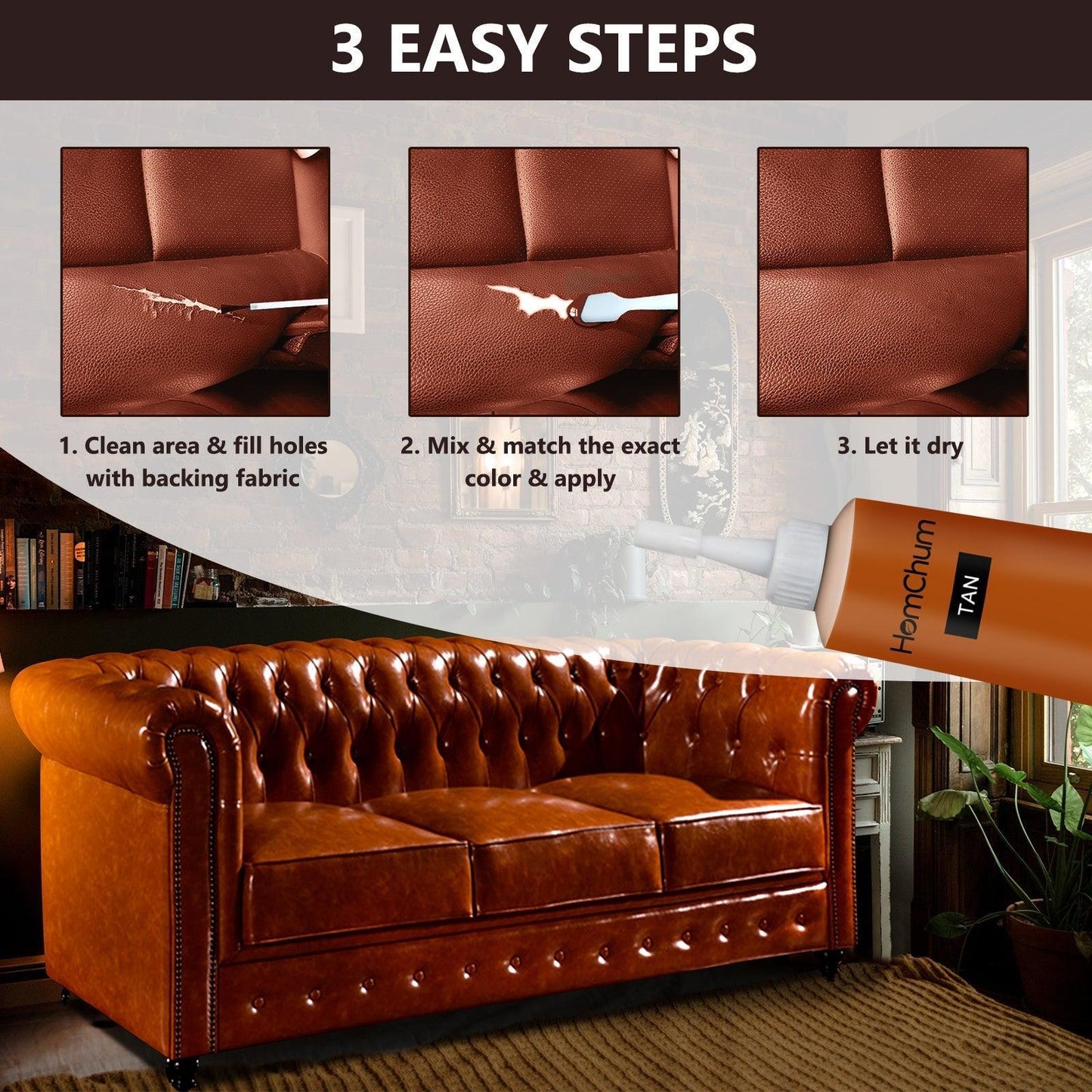 Leather Repair Kit for Furniture Color Restorer Kit for Sofa Jacket - Dealslust