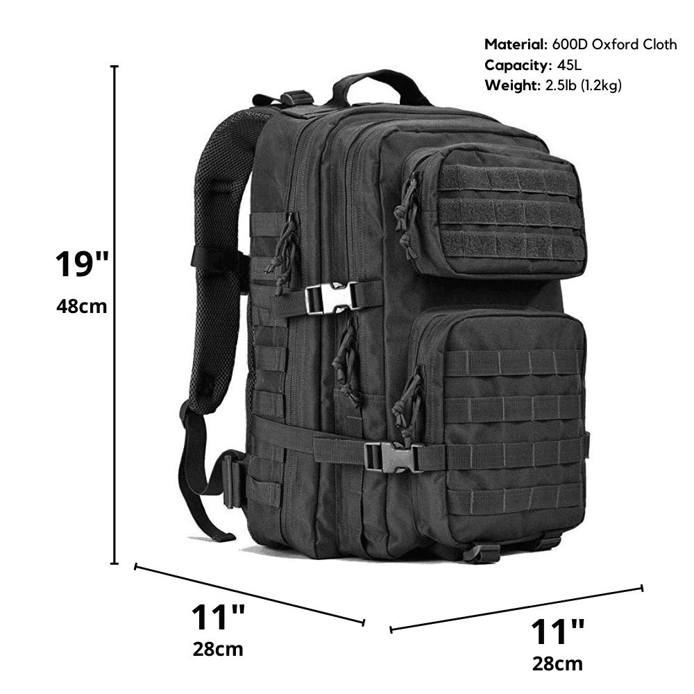 Tactical 45L Molle Rucksack Backpack - Dealslust