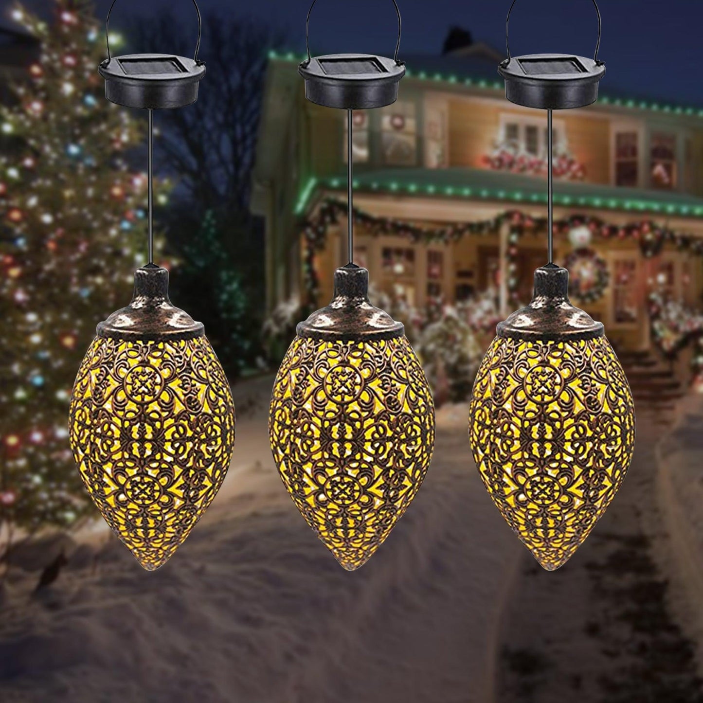 Solar Light LED Lantern Garland Waterproof Hanging Outdoor Fairy Light - Dealslust