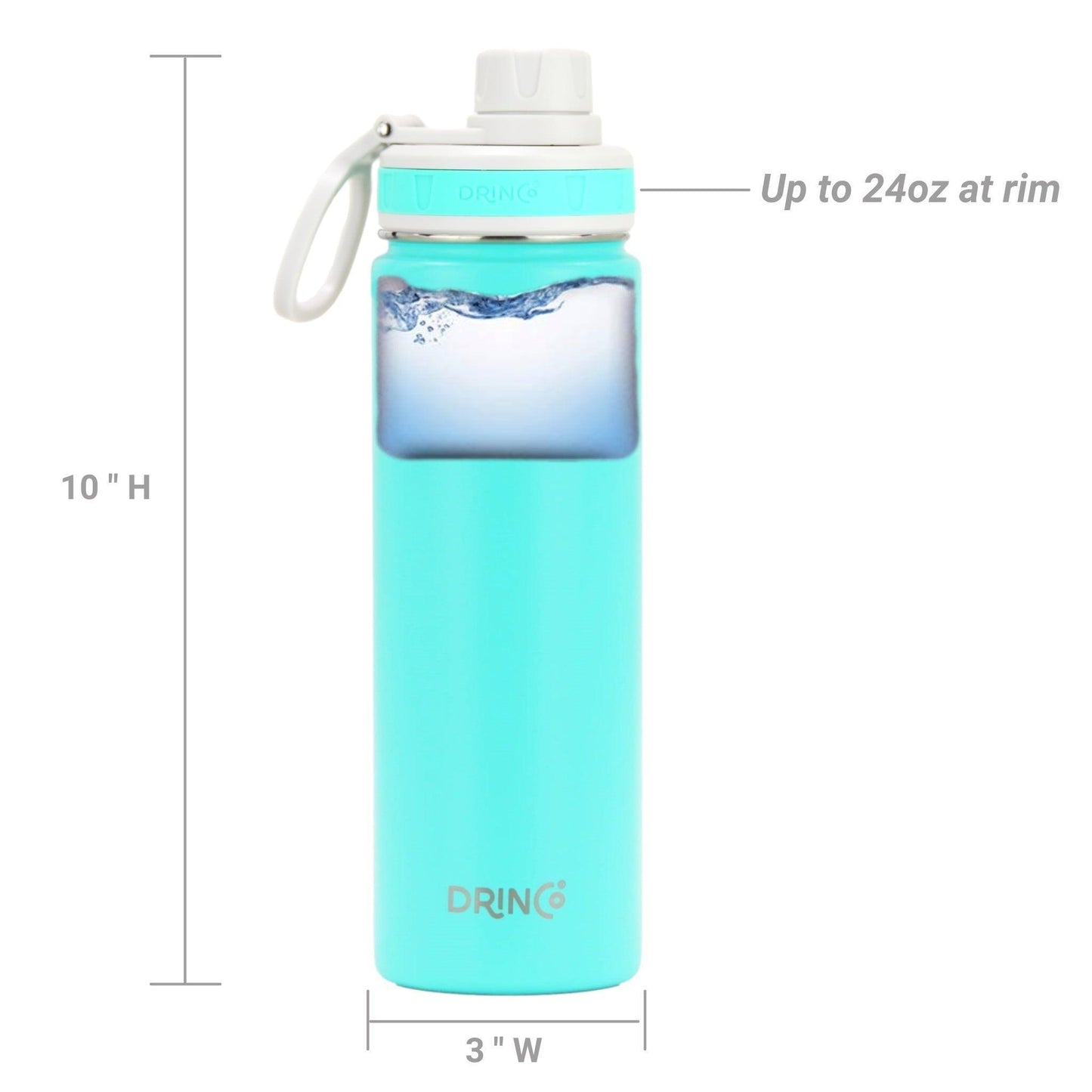 DRINCO® 22oz Stainless Steel Sport Water Bottle - Teal - Dealslust