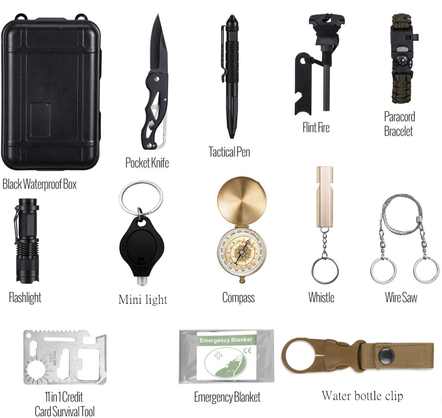 14 in 1 Outdoor Emergency Survival Gear Kit Camping Tactical Tools - Dealslust