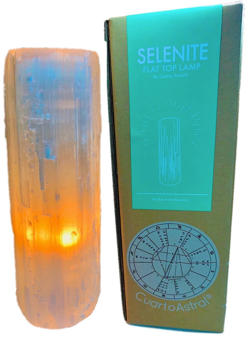 Selenite Crystal Flat Top Lamp - Dealslust
