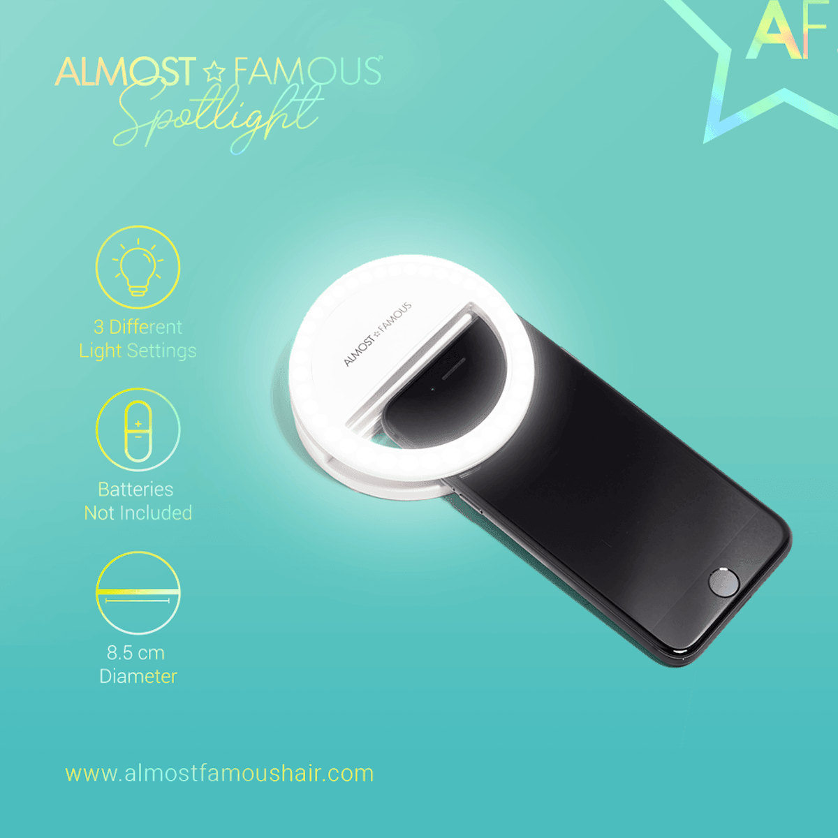 Almost Famous Spotlight Selfie Light β Black - Dealslust