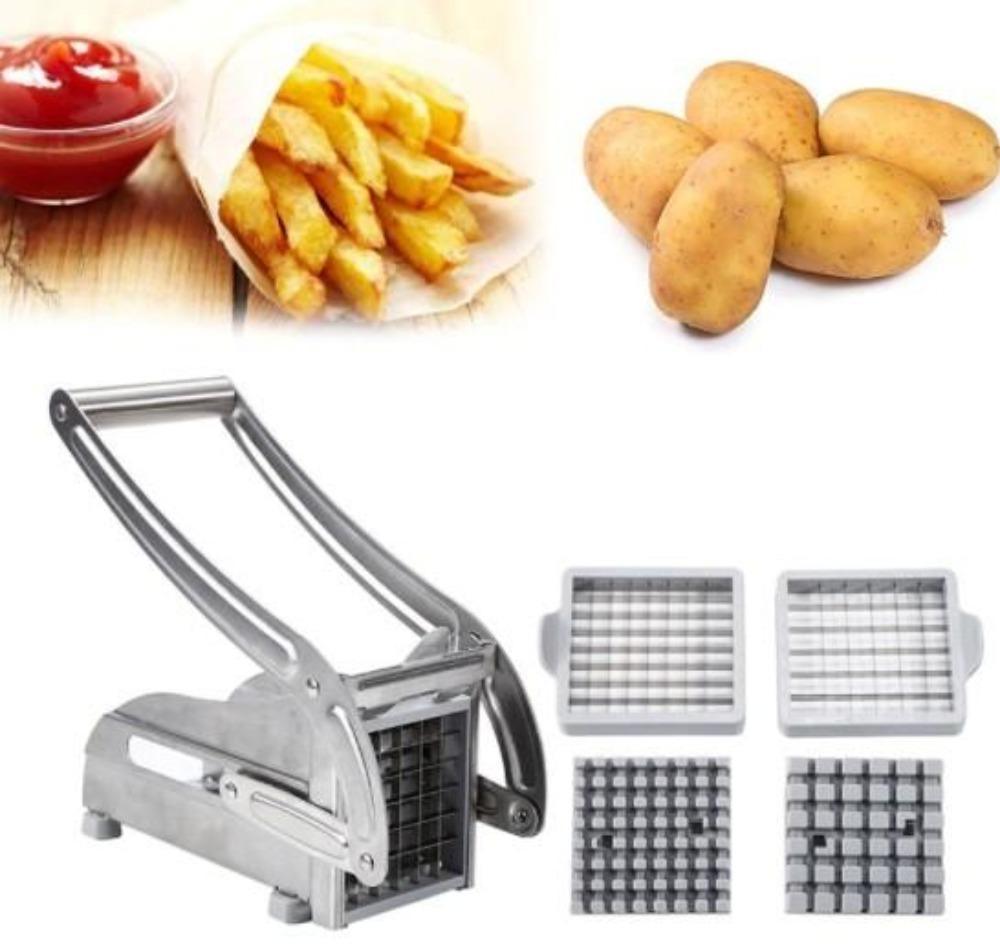 Stainless Steel French Fries and Potato Cutter with 2 Different Blades - Dealslust