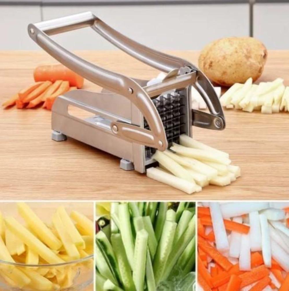 Stainless Steel French Fries and Potato Cutter with 2 Different Blades - Dealslust