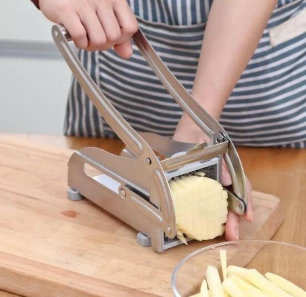 Stainless Steel French Fries and Potato Cutter with 2 Different Blades - Dealslust