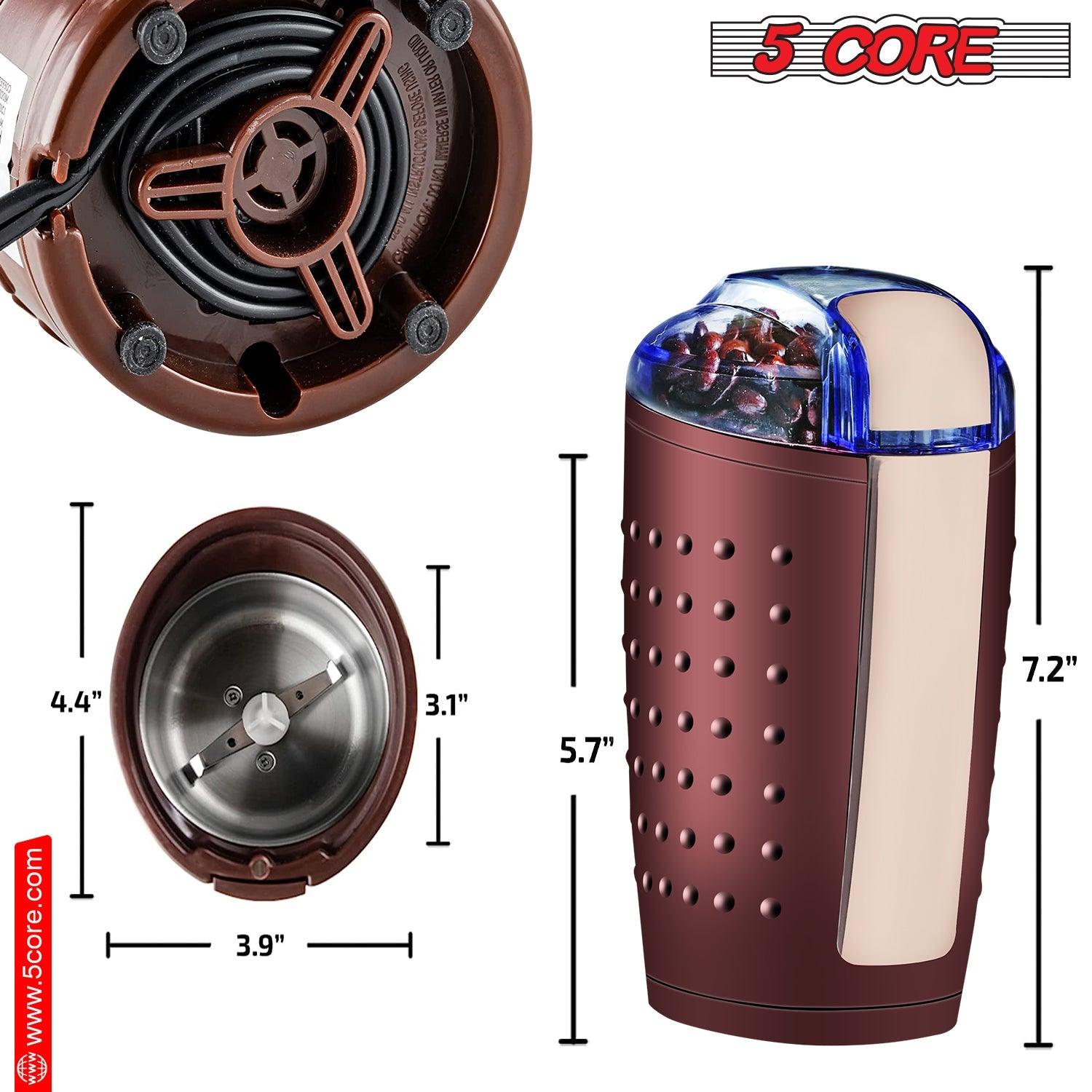 5 Core Coffee Grinder 85 Gram Capacity 150W Electric Bean Spice - Dealslust