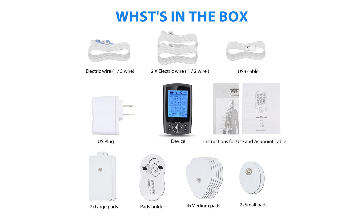 36 Models Dual Channel TENS EMS Unit Muscle Stimulator for Pain Relief - Dealslust