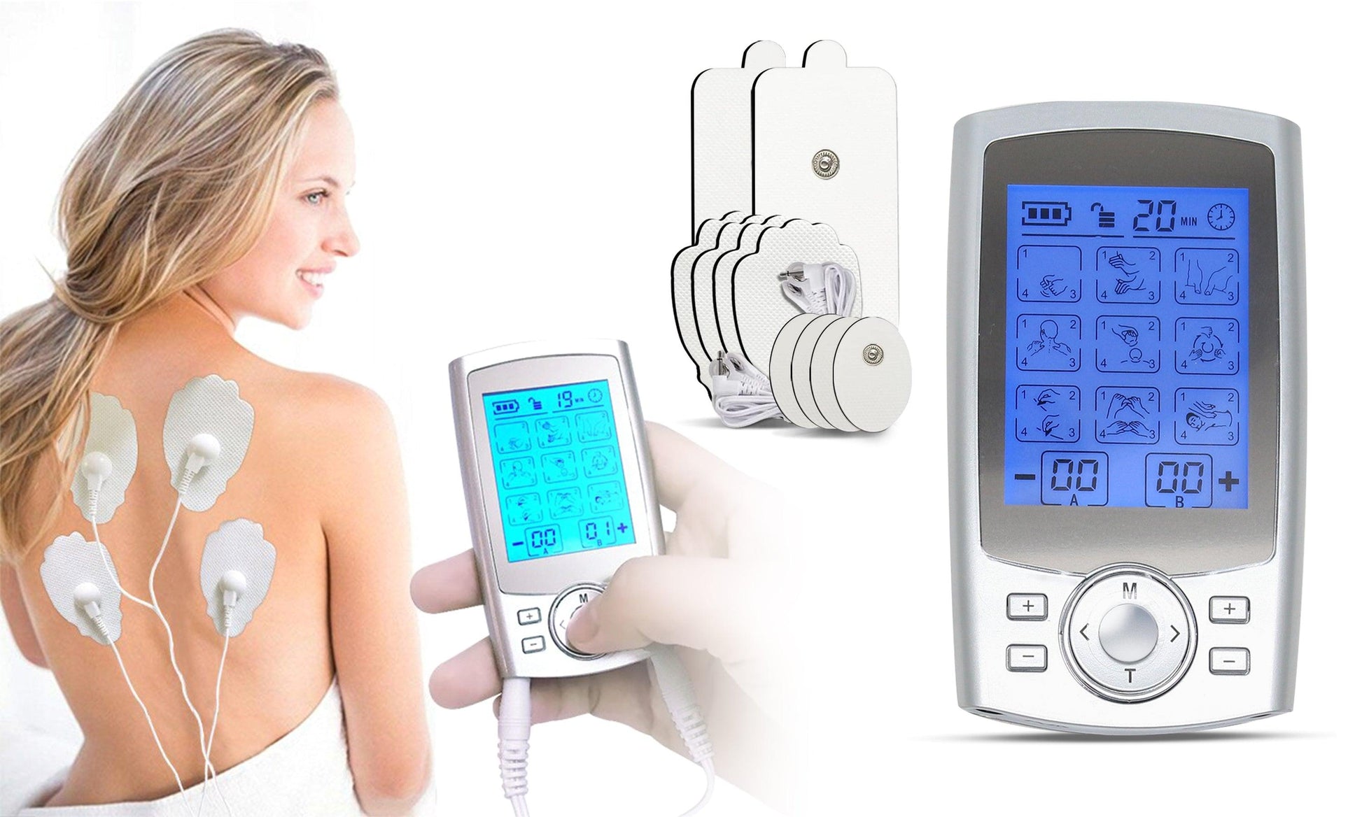 36 Models Dual Channel TENS EMS Unit Muscle Stimulator for Pain Relief - Dealslust