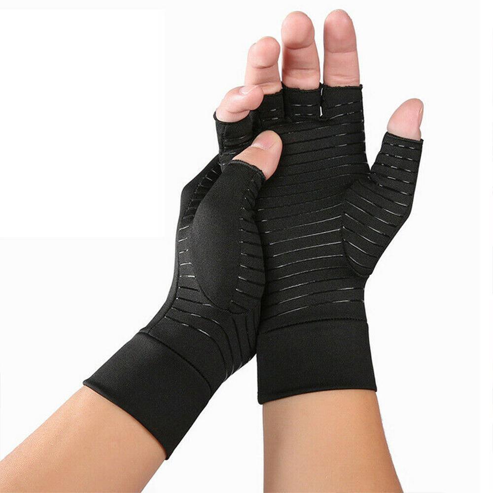 Compression Arthritis Glove Unisex Joint Pain Relief Half Finger Brace - Dealslust