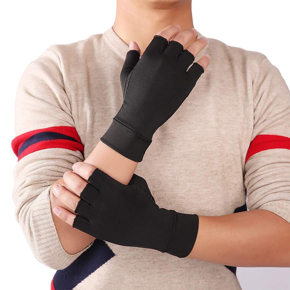 Compression Arthritis Glove Unisex Joint Pain Relief Half Finger Brace - Dealslust