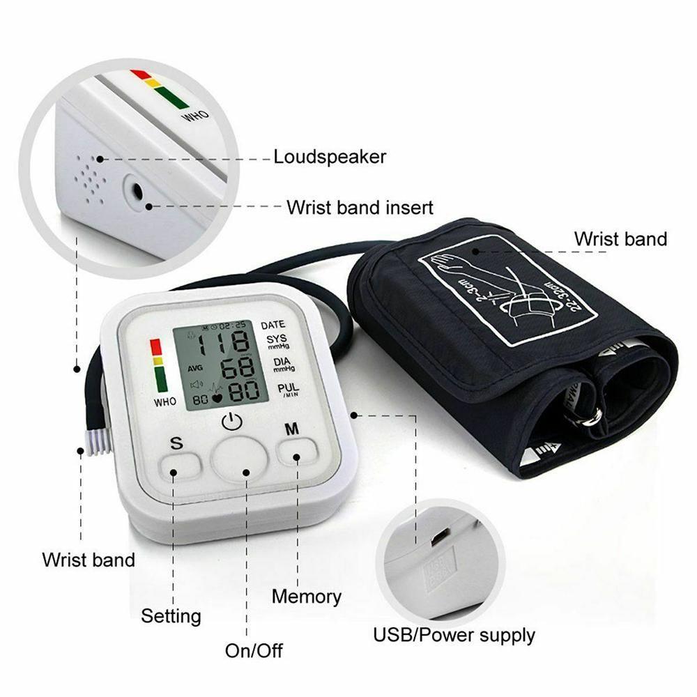 Arm Automatic Blood Pressure Monitor Measuring Arterial Pressure - Dealslust