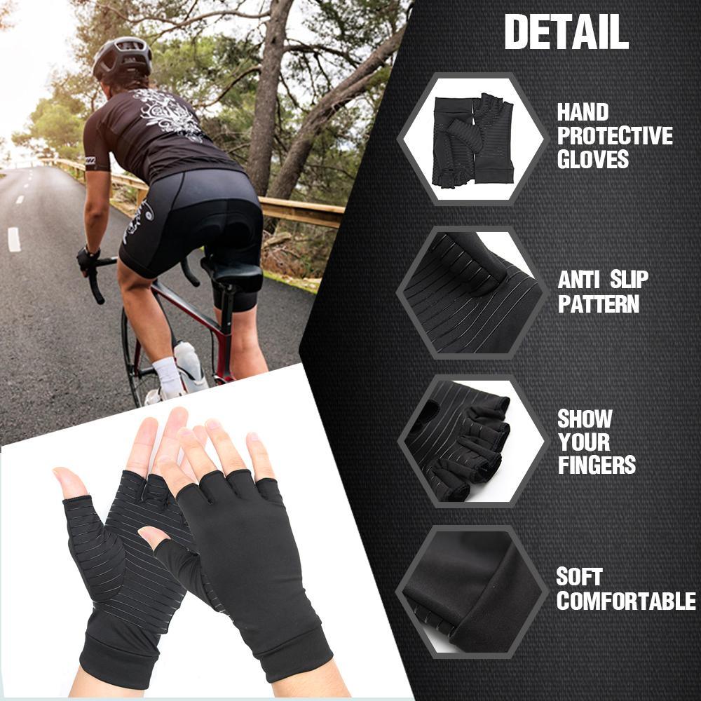 Compression Arthritis Glove Unisex Joint Pain Relief Half Finger Brace - Dealslust