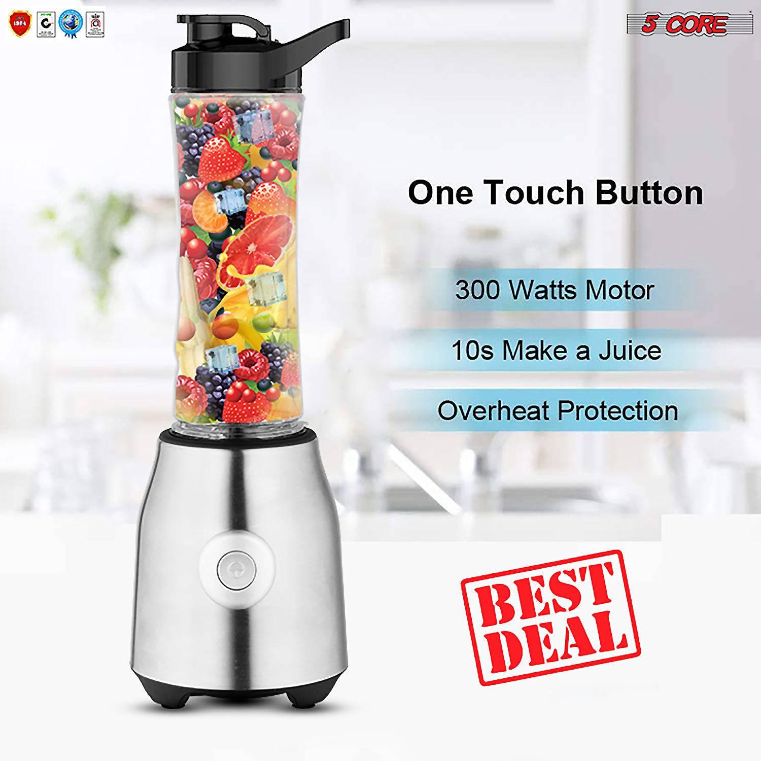 5 Core Portable Blenders For Kitchen 20 Oz Capacity 300W Personal - Dealslust