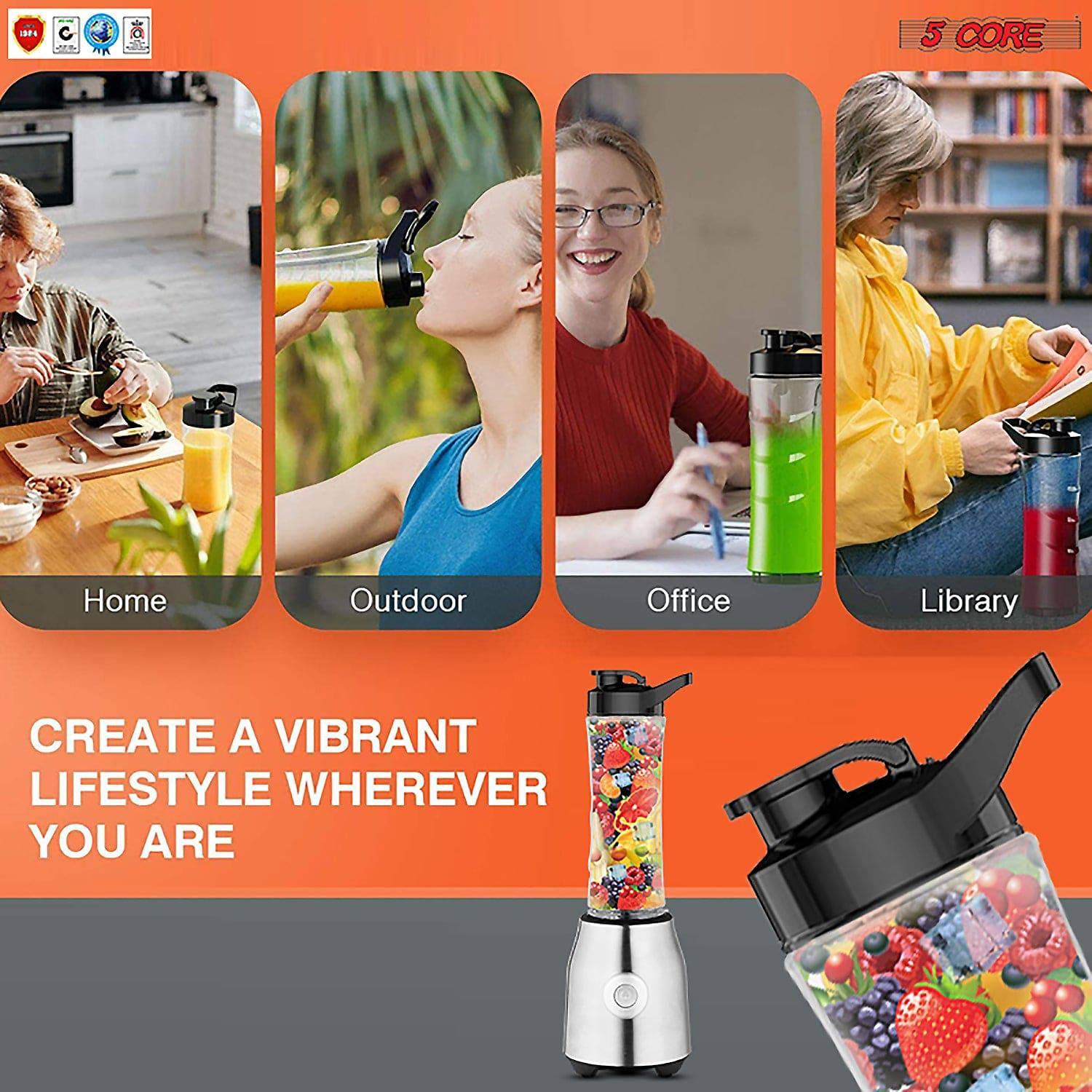 5 Core Portable Blenders For Kitchen 20 Oz Capacity 300W Personal - Dealslust