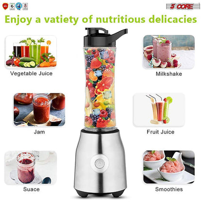 5 Core Portable Blenders For Kitchen 20 Oz Capacity 300W Personal - Dealslust
