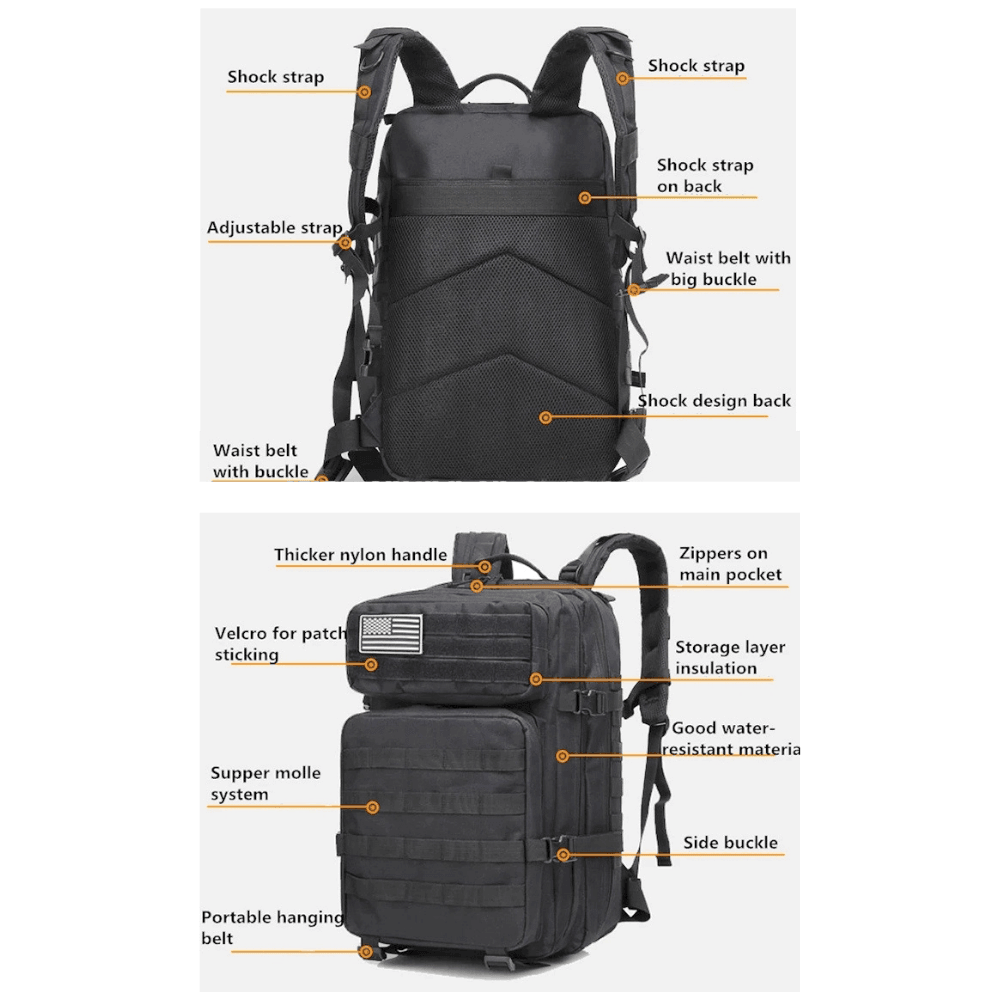 Tactical 45L Molle Rucksack Backpack - Dealslust