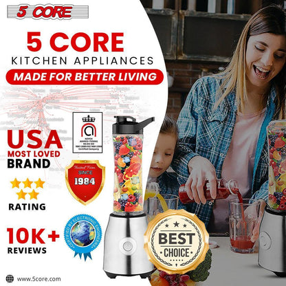 5 Core Portable Blenders For Kitchen 20 Oz Capacity 300W Personal - Dealslust