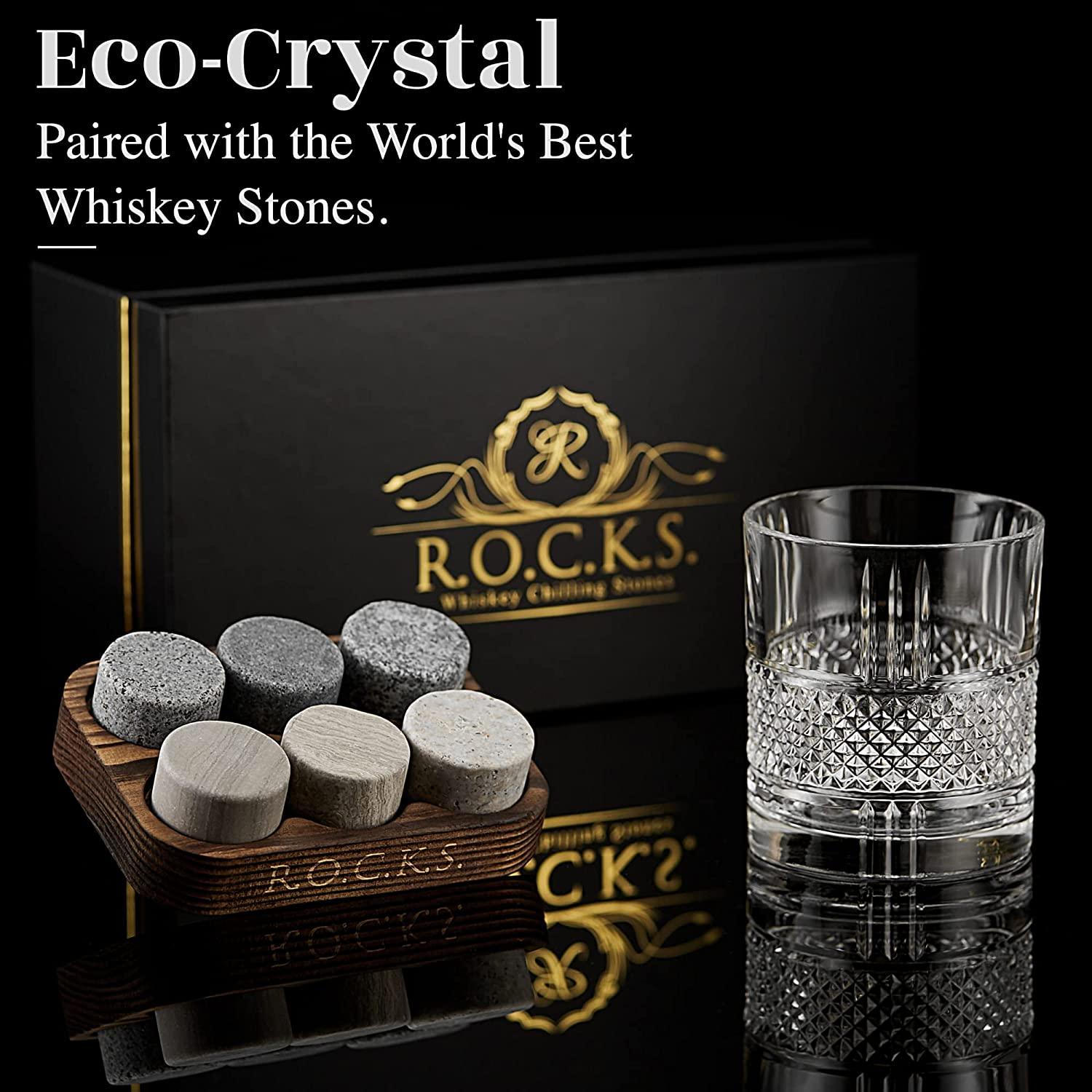 Whiskey Stones & Crystal Glass Gift Set - Reserve Tumbler (11.7oz) - Dealslust