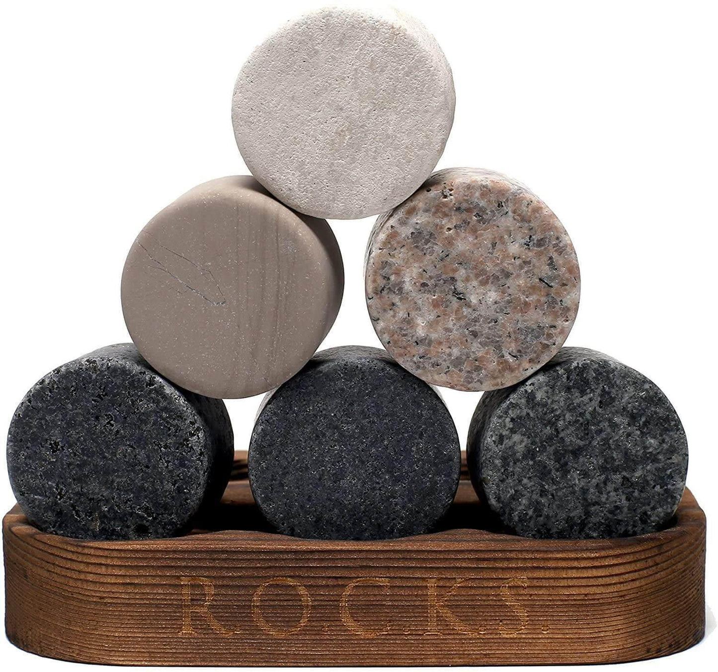 The Original ROCKS Whiskey Chilling Stones - Set of 6 Granite Stones - Dealslust