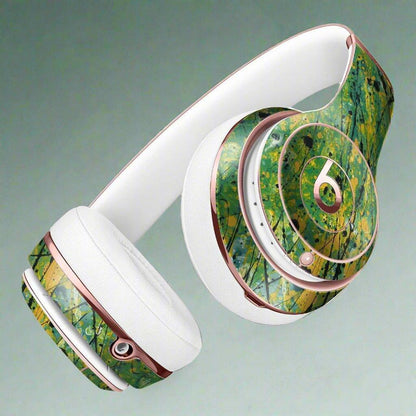 Abstract Wet Paint Green Lines Full-Body Skin Kit for the Beats by Dre - Dealslust