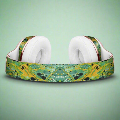 Abstract Wet Paint Green Lines Full-Body Skin Kit for the Beats by Dre - Dealslust