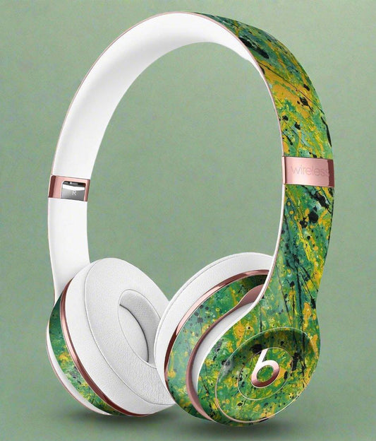Abstract Wet Paint Green Lines Full-Body Skin Kit for the Beats by Dre - Dealslust