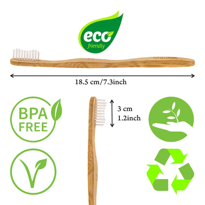 Bamboo Toothbrush Set 5-Pack - Bamboo Toothbrushes Medium Bristles - Dealslust