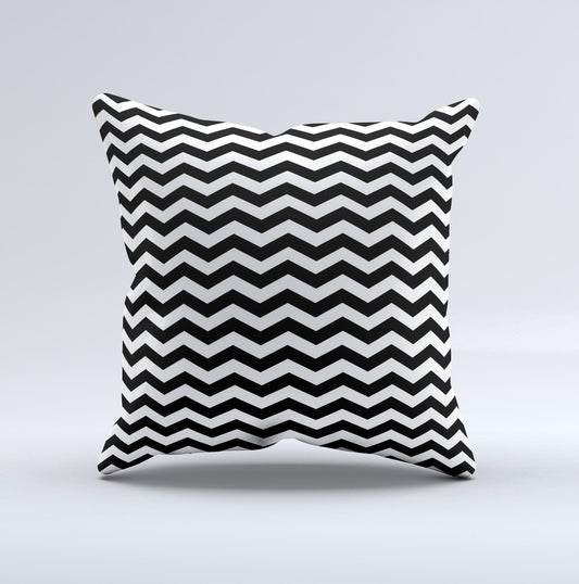 Black White Chevron Pattern V2 Ink-Fuzed Decorative Throw Pillow - Dealslust