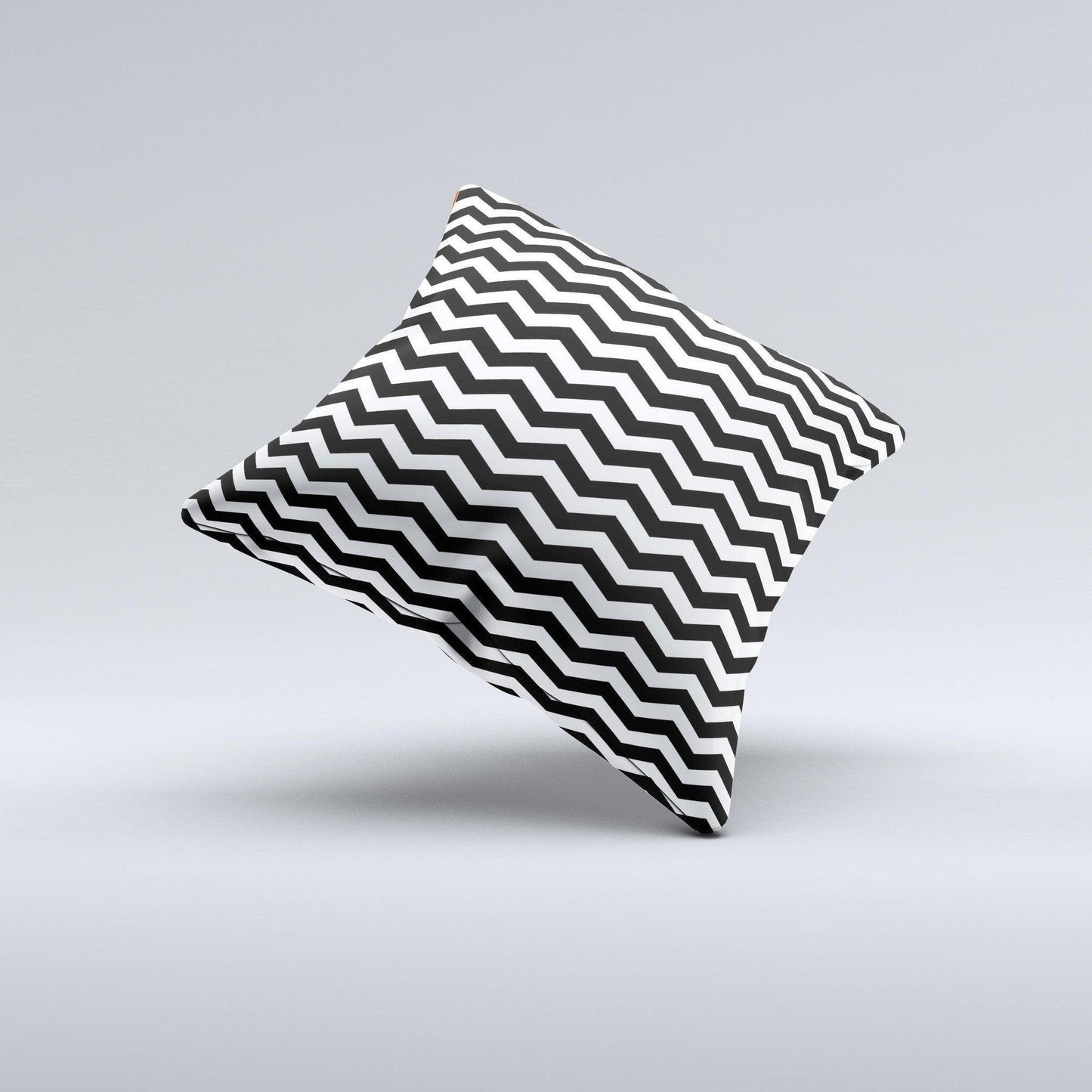 Black White Chevron Pattern V2 Ink-Fuzed Decorative Throw Pillow - Dealslust