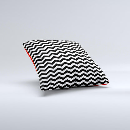 Black White Chevron Pattern V2 Ink-Fuzed Decorative Throw Pillow - Dealslust