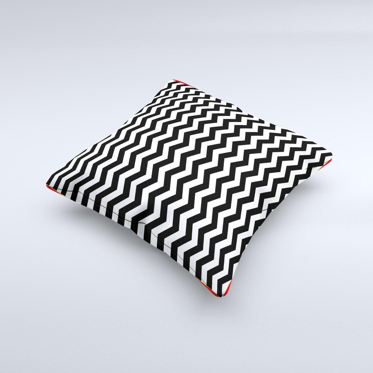 Black White Chevron Pattern V2 Ink-Fuzed Decorative Throw Pillow - Dealslust