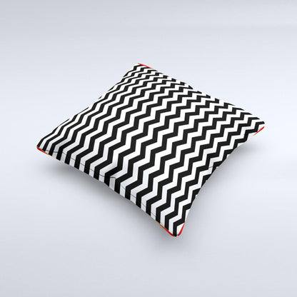 Black White Chevron Pattern V2 Ink-Fuzed Decorative Throw Pillow - Dealslust