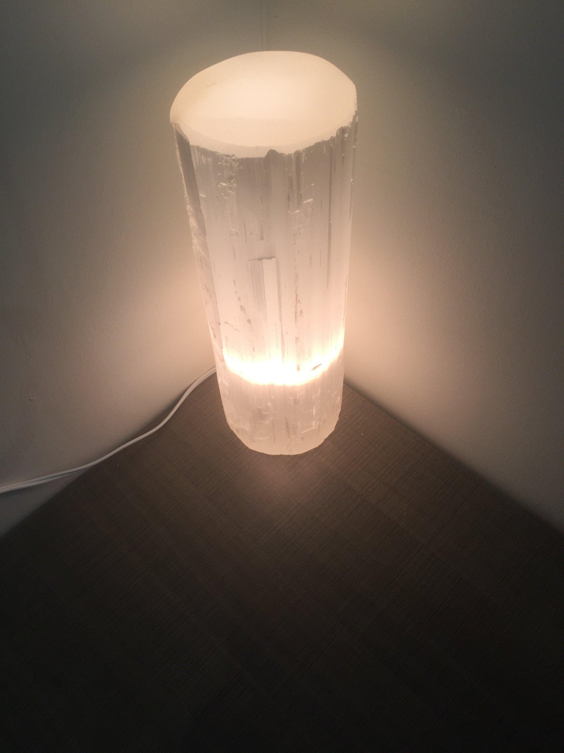 Selenite Crystal Flat Top Lamp - Dealslust