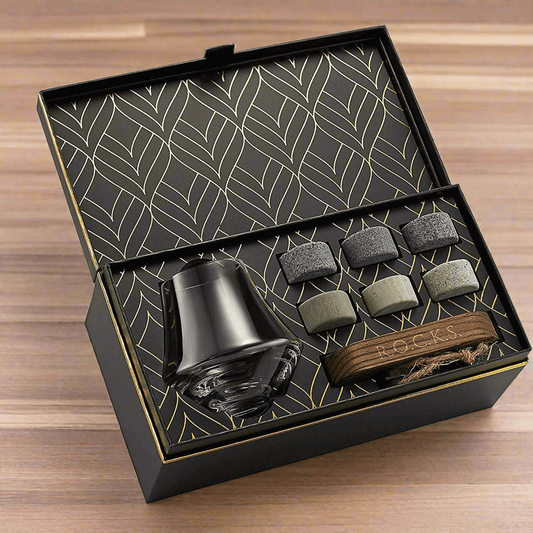 Whiskey Stones & Crystal Nosing Tasting Glass Gift Set - Dealslust