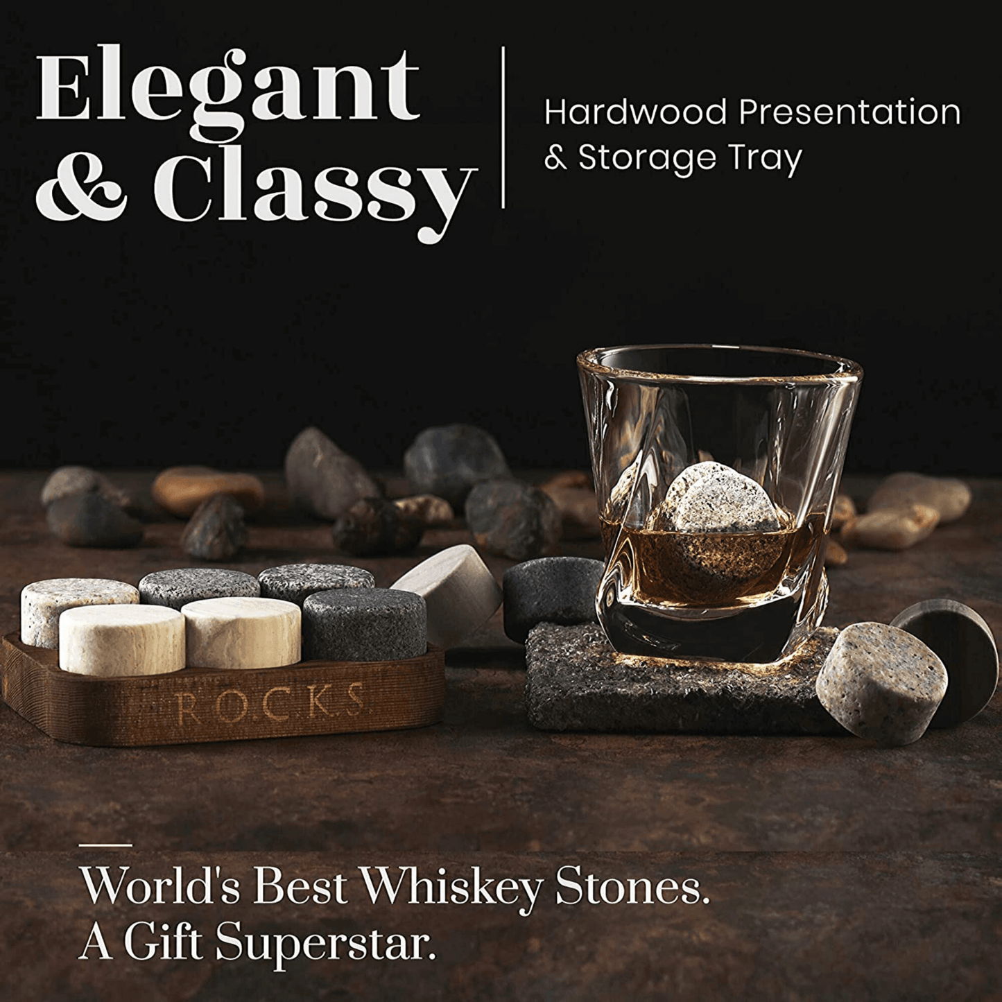 Whiskey Stones & Kentucky Bourbon Barrel Aged Coffee Tasting Gift Set - Dealslust