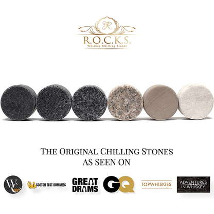 Whiskey Chilling Stones Gift Set With 2 Palm Crystal Glasses - Dealslust