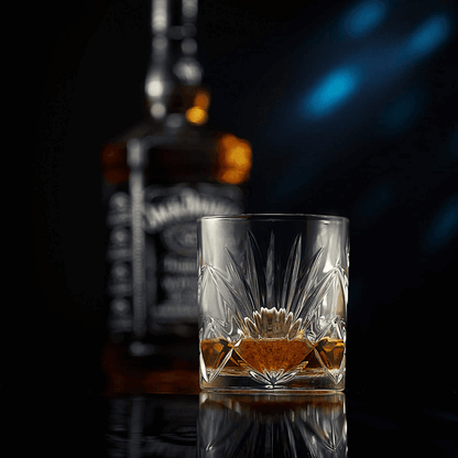 Whiskey Chilling Stones Gift Set With 2 Palm Crystal Glasses - Dealslust
