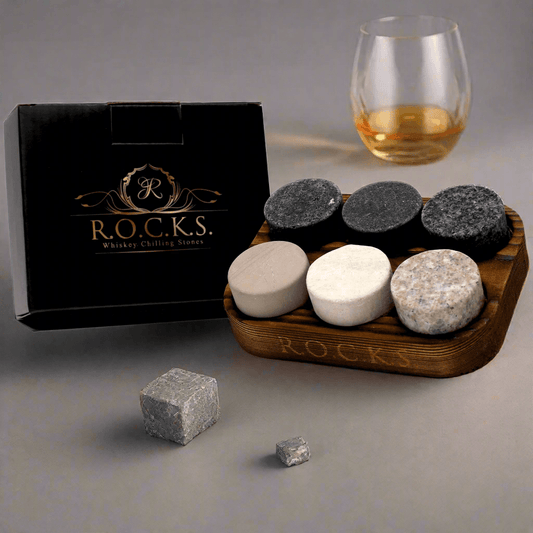 The Original ROCKS Whiskey Chilling Stones - Set of 6 Granite Stones - Dealslust