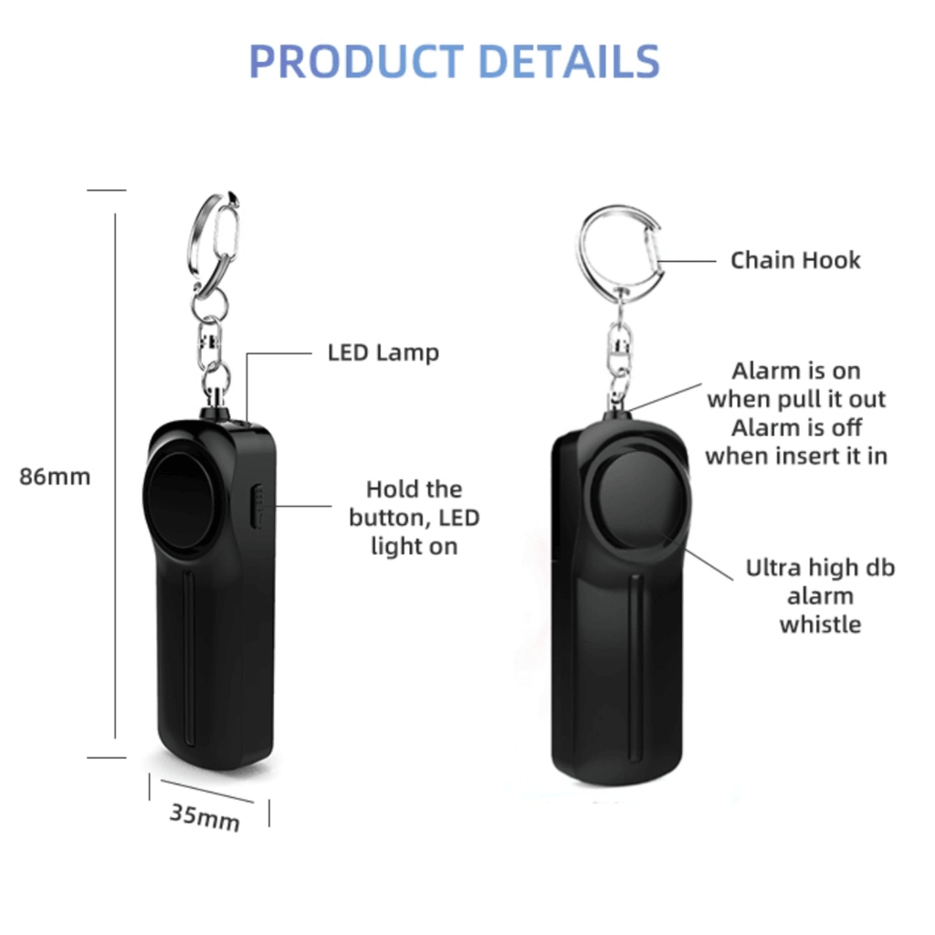 Self Defence Personal Alarm Keychain with LED Light - Dealslust