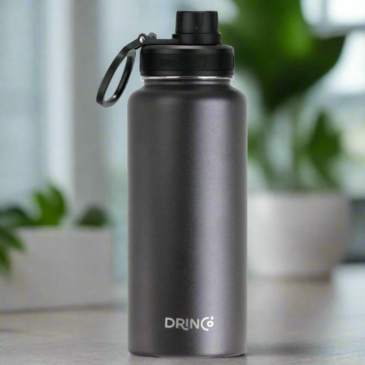 DRINCO® 32oz Stainless Steel Water Bottle - Black - Dealslust