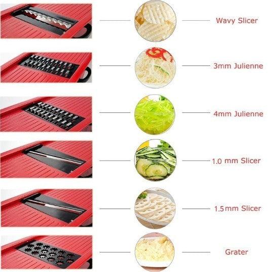 Stainless Steel 6 Blades Vegetable Slicer - Dealslust