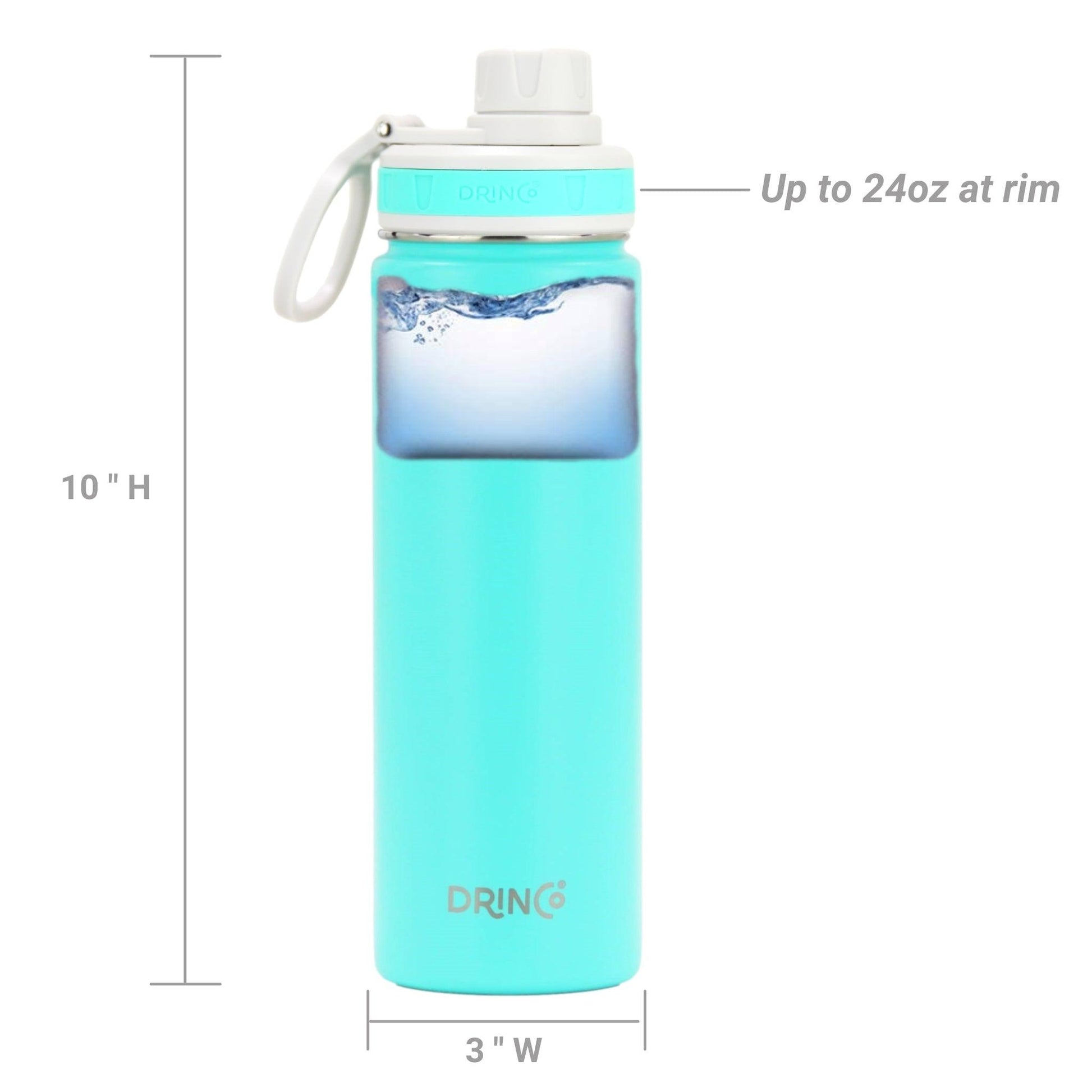 DRINCO® 22oz Stainless Steel Sport Water Bottle - Teal - Dealslust