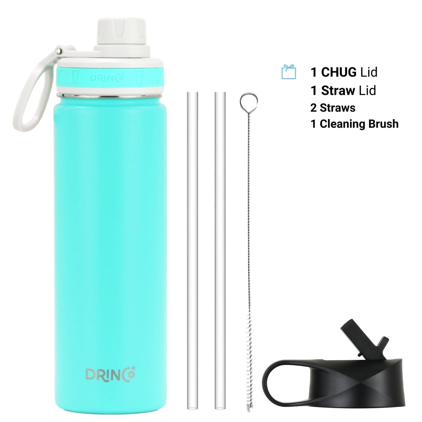 DRINCO® 22oz Stainless Steel Sport Water Bottle - Teal - Dealslust